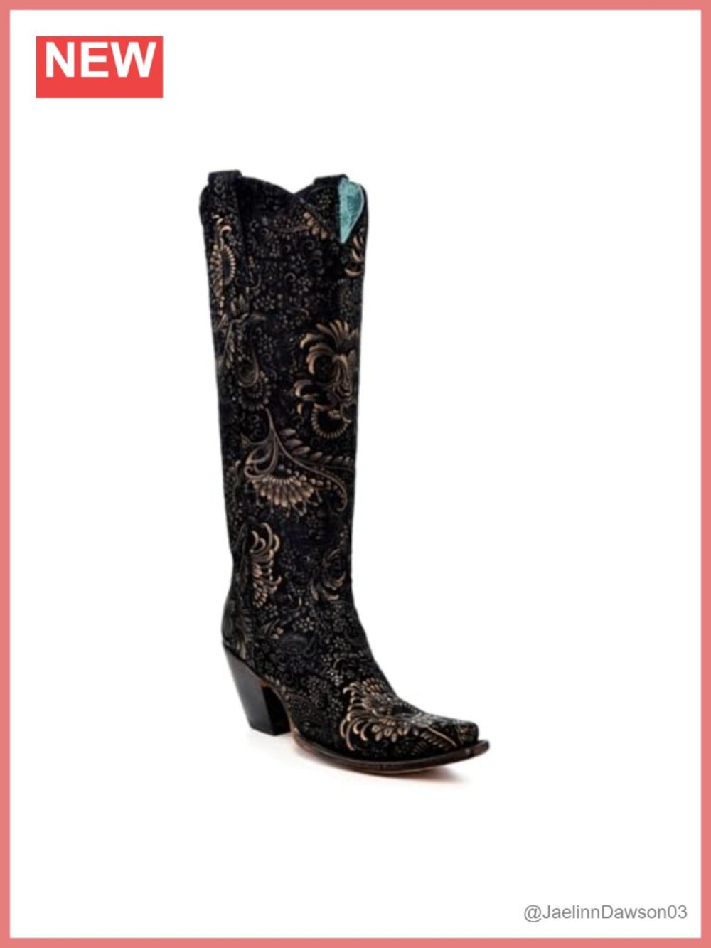Women's Snip Toe Tall Cowboy Boots, Handcrafted Leather Western Boots with